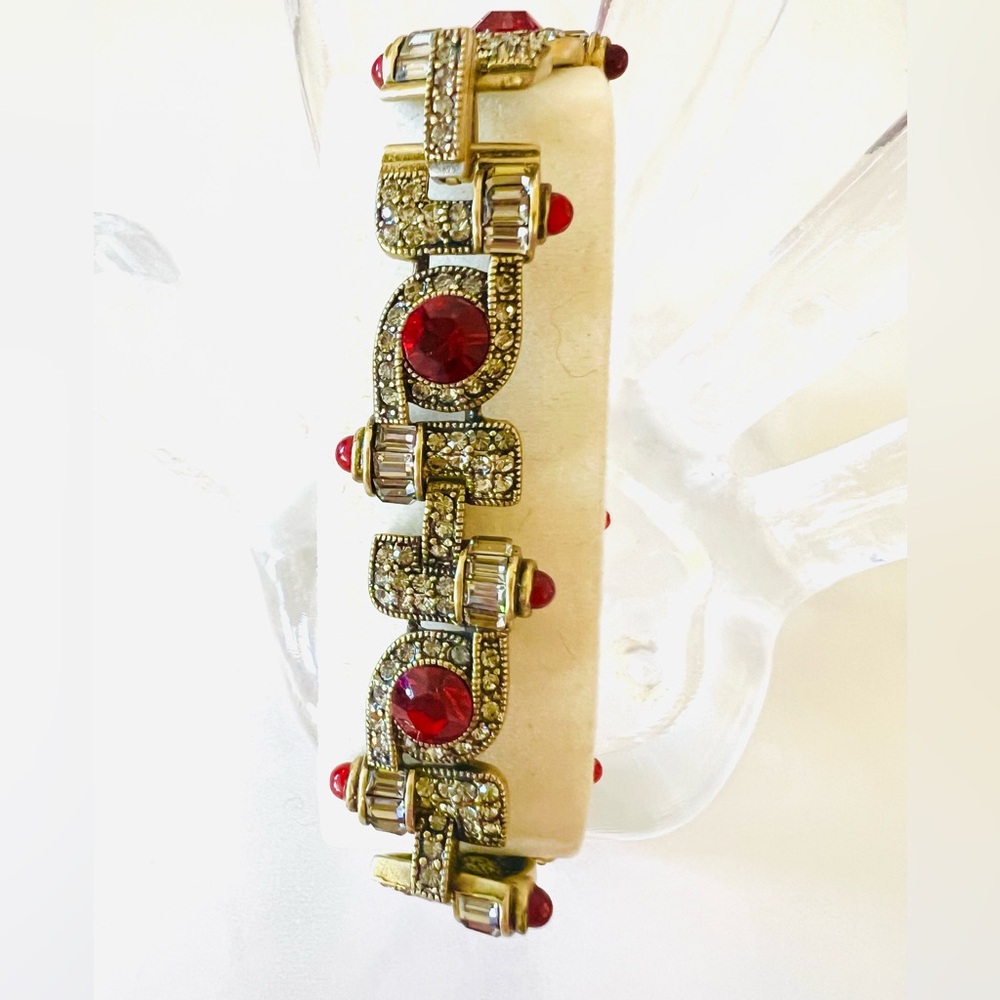 Heidi Daus Siam Red Deco bracelet size small EUC